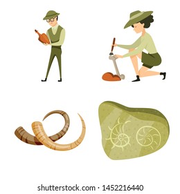 Vector design of archaeology and historical icon. Set of archaeology and excavation vector icon for stock.