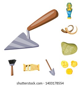 Vector design of archaeology  and historical symbol. Collection of archaeology  and excavation stock vector 