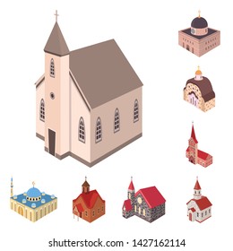 Vector design of architecture and building icon. Set of architecture and clergy stock vector illustration.