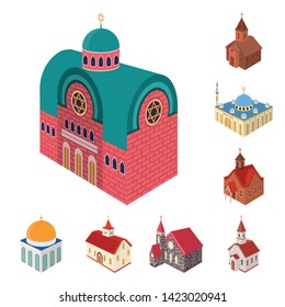 Vector design of architecture and building symbol. Collection of architecture and clergy vector icon for stock.