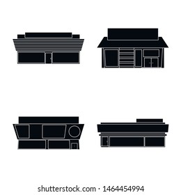 Vector design of architecture and cityscape icon. Collection of architecture and supermarket stock symbol for web.