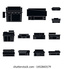 Vector design of architecture and cityscape sign. Set of architecture and supermarket stock symbol for web.