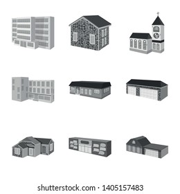 Vector design of architecture and estate icon. Set of architecture and housing stock symbol for web.