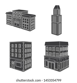 Vector design of architecture and estate icon. Set of architecture and build stock symbol for web.