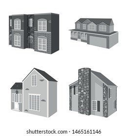Vector design of architecture and estate icon. Collection of architecture and housing stock symbol for web.