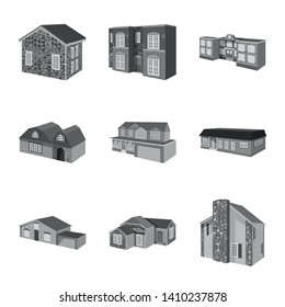 Vector design of architecture and estate logo. Collection of architecture and housing stock vector illustration.