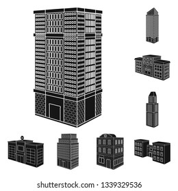 Vector design of architecture and estate sign. Set of architecture and build stock vector illustration.
