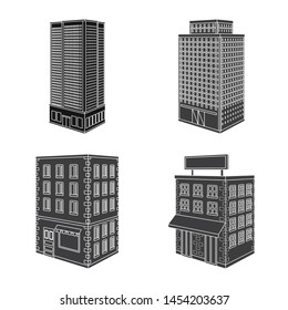 Vector design of architecture and estate sign. Set of architecture and build vector icon for stock.