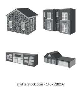 Vector design of architecture and estate sign. Collection of architecture and housing stock vector illustration.
