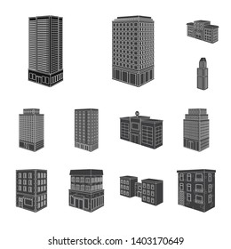 Vector design of architecture and estate symbol. Collection of architecture and build stock vector illustration.