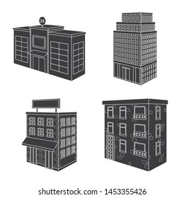 Vector design of architecture and estate symbol. Set of architecture and build stock symbol for web.