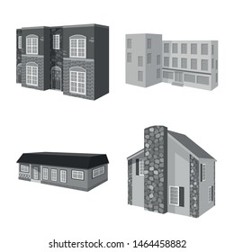Vector design of architecture and estate symbol. Collection of architecture and housing stock symbol for web.