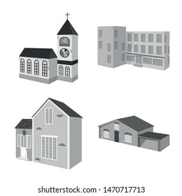 Vector design of architecture and estate symbol. Collection of architecture and housing stock symbol for web.