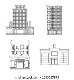 Vector design of architecture and exterior  icon. Collection of architecture and city stock vector illustration.