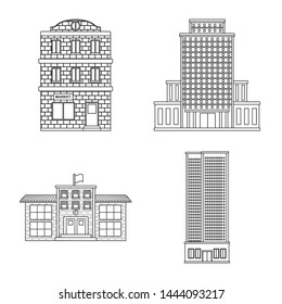 Vector design of architecture and exterior icon. Collection of architecture and city vector icon for stock.