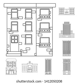 Vector design of architecture and exterior  logo. Set of architecture and city stock vector illustration.