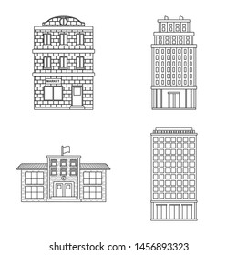 Vector design of architecture and exterior logo. Collection of architecture and city vector icon for stock.
