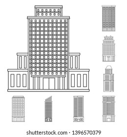 Vector design  architecture and exterior  symbol. Set  architecture and city vector icon  stock.