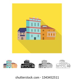 Vector design of architecture and home logo. Set of architecture and Georgia stock vector illustration.