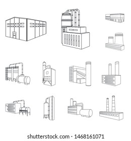 Vector design of architecture and industrial icon. Collection of architecture and building vector icon for stock.