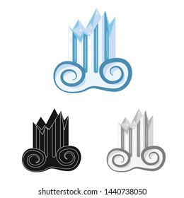 Vector design of architecture and old sign. Collection of architecture and antique stock vector illustration.