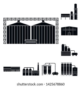 Vector design of architecture and technology sign. Collection of architecture and building stock symbol for web.