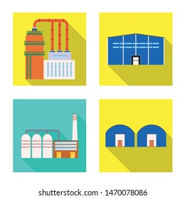 Vector design of architecture and technology sign. Collection of architecture and building stock vector illustration.