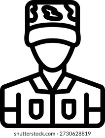 Vector Design Army Captain Icon Style