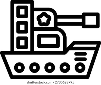 Diseño de Vector Army Ship Icon Style