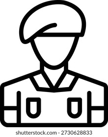 Estilo do ícone do soldado do exército do projeto do vetor