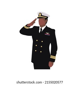 A vector design of an army soldier saluting on a white background