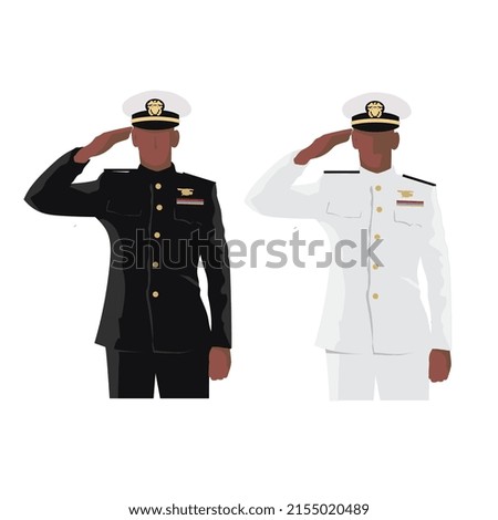 A Vector design of army soldiers saluting with a white background