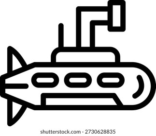 Estilo de ícone do submarino do exército de projeto do vetor