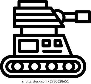 Vektordesign Army Tank Symbolstil