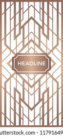 Vector design in art deco style for luxury products. 1920s style template for brochures, flyers, booklets, greeting cards, invitations.