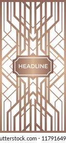 Vector design in art deco style for luxury products. 1920s style template for brochures, flyers, booklets, greeting cards, invitations.