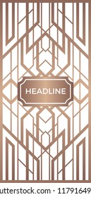 Vector design in art deco style for luxury products. 1920s style template for brochures, flyers, booklets, greeting cards, invitations.