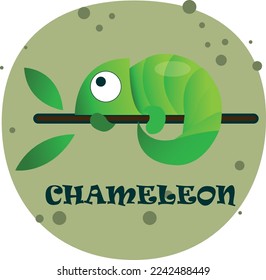 Vector design art  logo chameleon