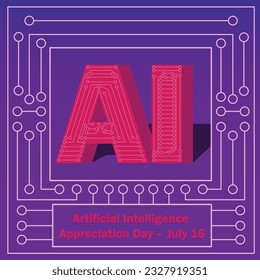 Vector design Artificial intelligence and 3D