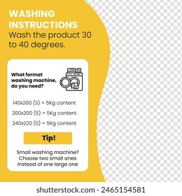 Vector design artwork for washing instructions