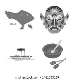 Vector design of asian and geography sign. Set of asian and tourism vector icon for stock.