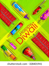Vector design of assorted firecraker for Diwali celebration