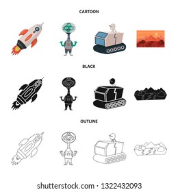 Vector design of astronomy and technology  icon. Set of astronomy and sky stock symbol for web.