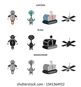 Vector design of astronomy and technology  icon. Set of astronomy and sky stock symbol for web.