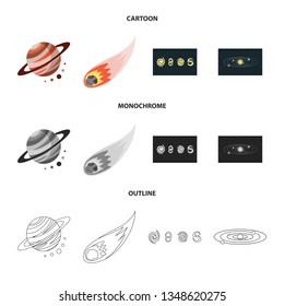 Vector design of astronomy and technology  icon. Set of astronomy and sky stock symbol for web.
