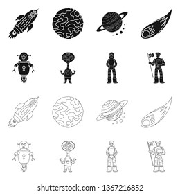 Vector design of astronomy and technology  icon. Collection of astronomy and sky vector icon for stock.