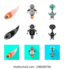 Vector design of astronomy and technology  icon. Collection of astronomy and sky vector icon for stock.
