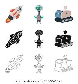 Vector design of astronomy and technology  icon. Set of astronomy and sky stock symbol for web.