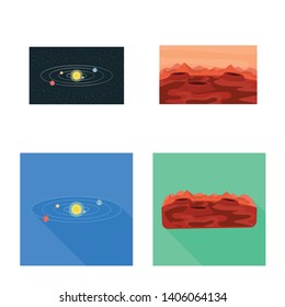 Vector design of astronomy and technology  icon. Set of astronomy and sky stock symbol for web.