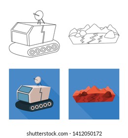 Vector design of astronomy and technology  icon. Collection of astronomy and sky vector icon for stock.